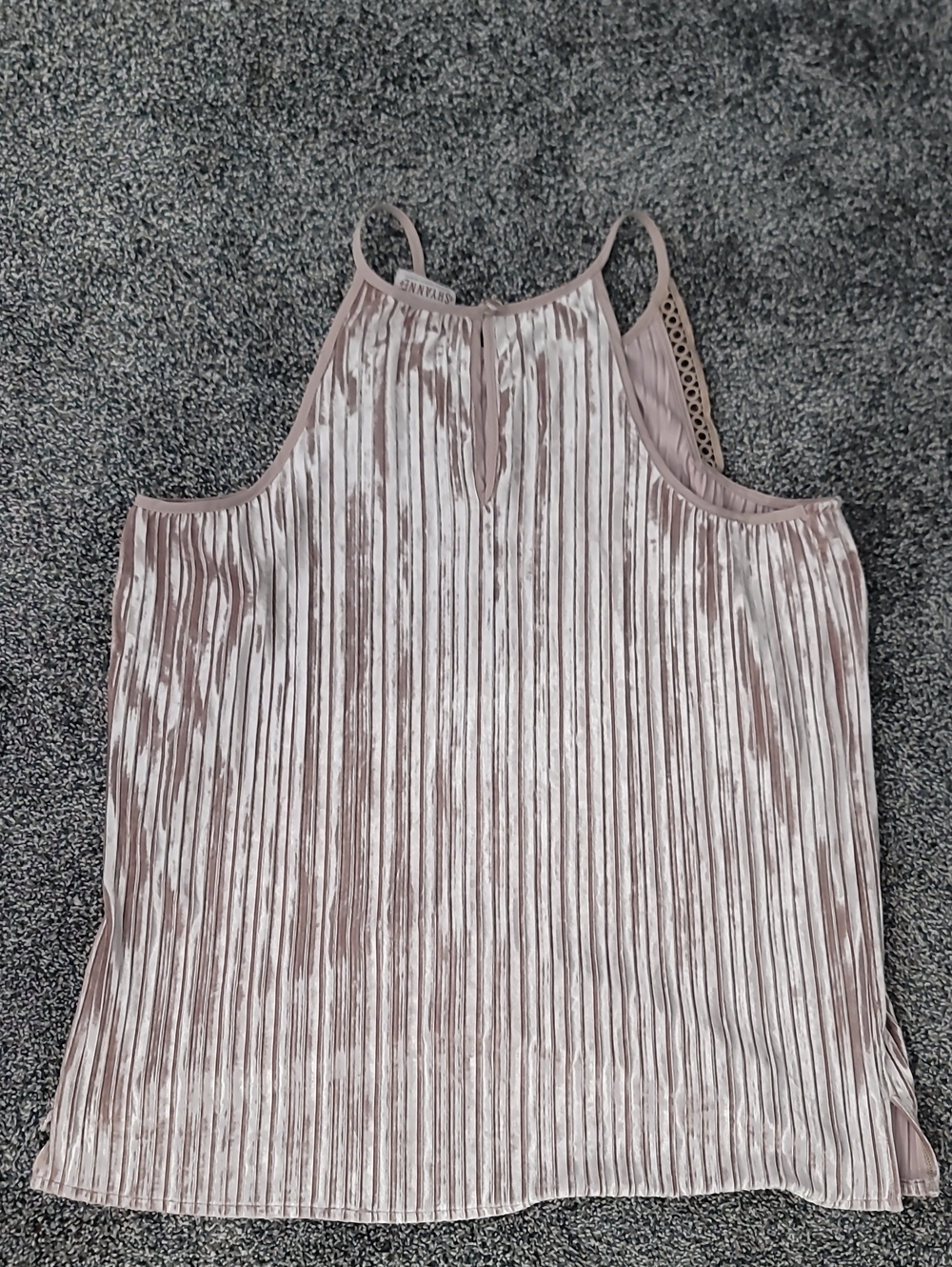 Shyanne Pleated Satin Halter Cami - Dusty Rose